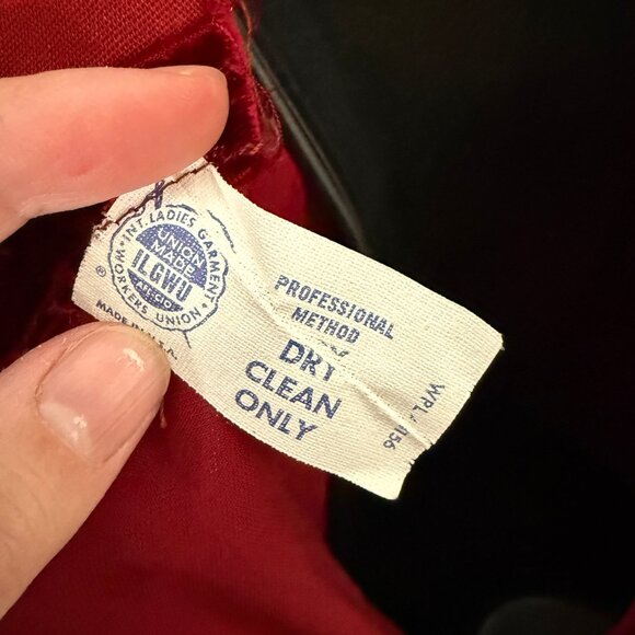 Vintage Red Velvet Maxi Dress Formal Classic Vamp S - Picture 5 of 8